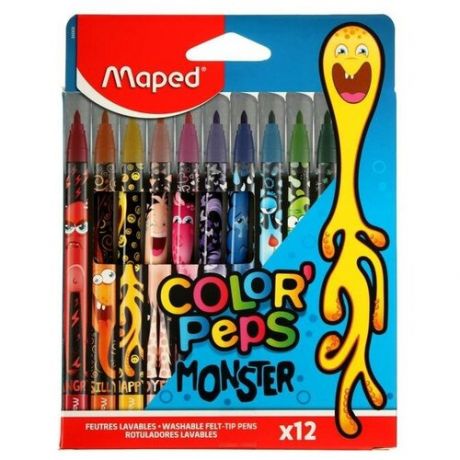 Фломастеры 12цв ColorPeps Monsters