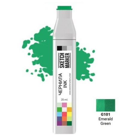 Художественный маркер SKETCHMARKER Чернила для спиртовых маркеров SKETCHMARKER, 22мл, G101 Зеленый изумрудный
