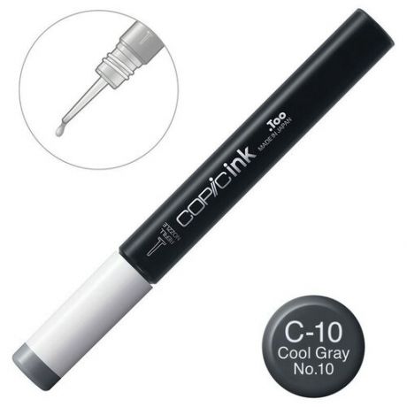 Художественный маркер COPIC Заправка для маркеров COPIC 12мл, N10 Нейтральный cерый No.10