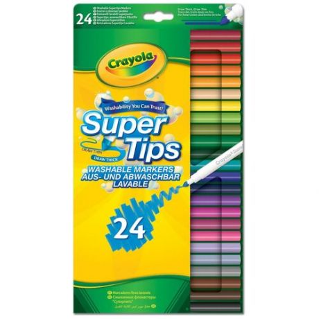 Crayola Набор смываемых фломастеров Super Tips, 24 шт. (58-5057)