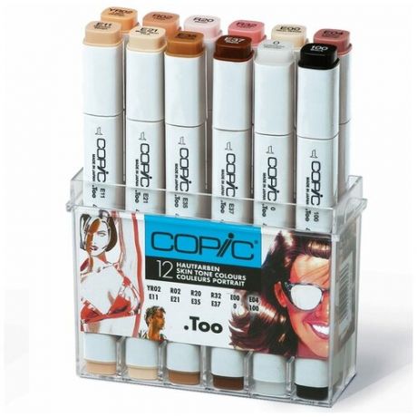 COPIC набор маркеров Sketch Skin Tones (H21075-705), 12 шт.