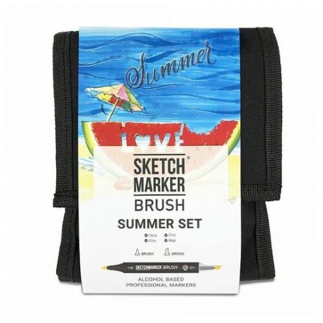 Набор маркеров Sketchmarker Brush 12 Summer Set- Лето (12 маркеров+сумка органайзер)