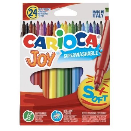 Фломастеры Carioca "Joy", 24цв., смываемые, картон, европодвес (40615)