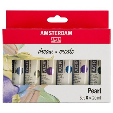 Royal Talens Набор акриловых красок Amsterdam Standart 6цв*20мл перламутровые цвета