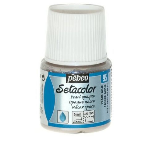 Краски и контуры по ткани PEBEO Краска для темных и светлых тканей перламутровая Setacolor 45 мл 202-095 голубой
