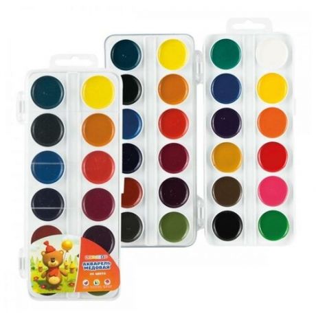 Завод художественных красок «Невская палитра» Акварель ЗХК «Цветик», 24 цвета, в пластиковой коробке, без кисти