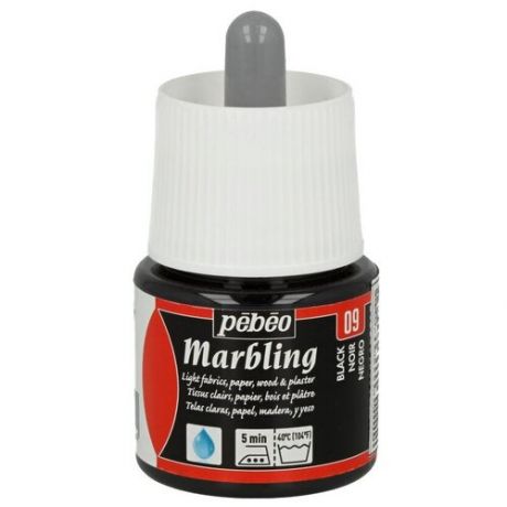 Краска для техники Эбру Pebeo Marbling, 45 мл, черный