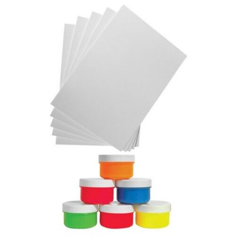 Набор для детского творчества "КалякаМаляка" бумага гознак А4 25 листов + пальчиковые краски