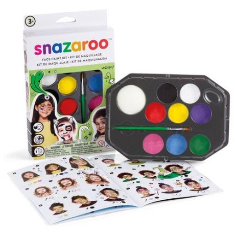 Набор красок для детского грима Snazaroo, 08цв*2мл, аксессуары, карт.коробка (арт. 324831)