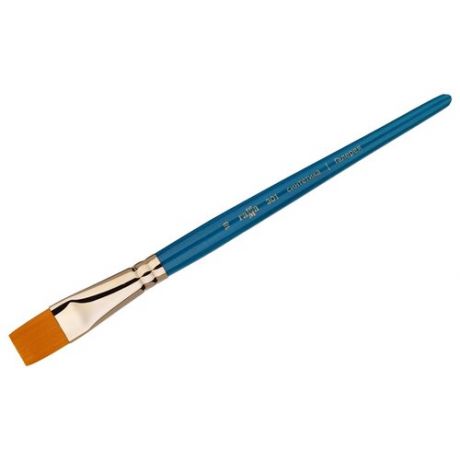Кисть ГАММА Галерея, синтетика №18, плоская, короткая ручка (301018) синий