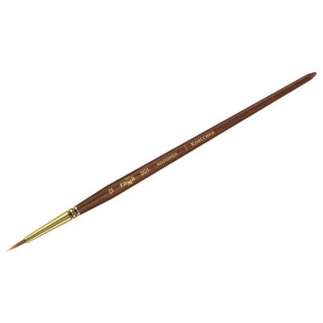 Кисть ГАММА Классика колонок №12, круглая, короткая ручка (201012) коричневый
