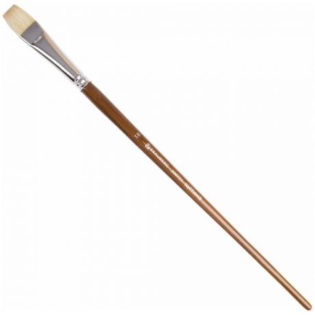 Кисть BRAUBERG Classic щетина №18 плоская, длинная ручка коричневый