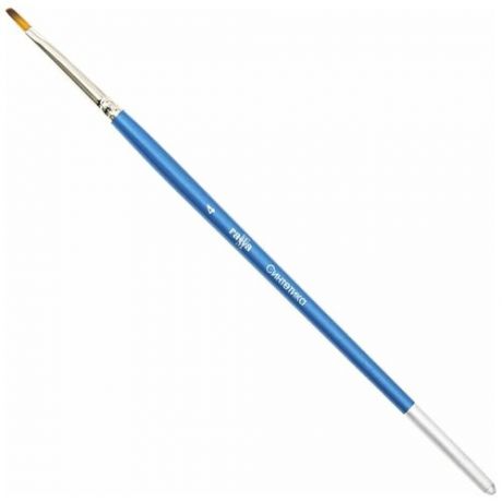 Кисть ГАММА синтетика №4, плоская, короткая ручка (280618.08.04) синий