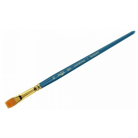 Кисть ГАММА Галерея, синтетика №10, плоская, короткая ручка (301010) синий