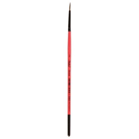 Кисть Hatber пони №2, круглая, с короткой ручкой красный