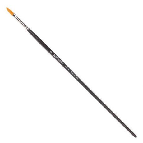 Кисть BRAUBERG Art Classic синтетика жёсткая №6, плоская, овальная, длинная ручка черный