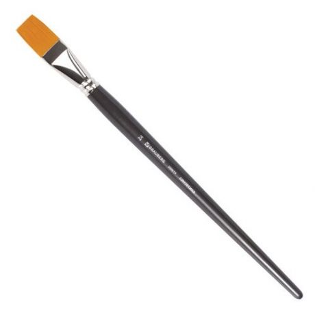 Кисть BRAUBERG Art Classic, синтетика жесткая, № 24, плоская, длинная ручка черный