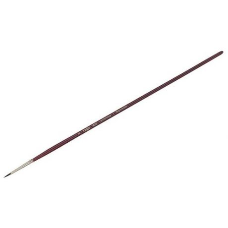 Кисть художественная синтетика бордовая Гамма "Вернисаж", круглая №2, длинная ручка, цена за штуку, 300052