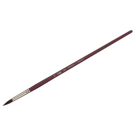 Кисть художественная синтетика бордовая Гамма "Вернисаж", круглая №22, длинная ручка, цена за штуку, 300062