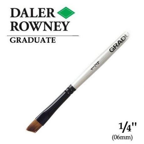 Кисть Daler Rowney Кисть синтетика скошенная укороченная 1/4" (0.6см) короткая ручка GRADUATE Daler-Rowney