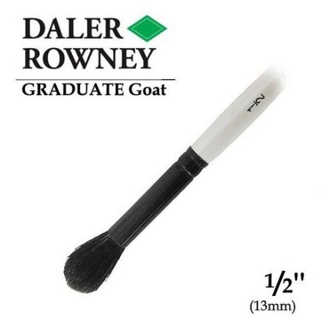 Кисть Daler Rowney Кисть коза черная круглая "моп" 1/2" (1.3см) короткая ручка GRADUATE Daler-Rowney