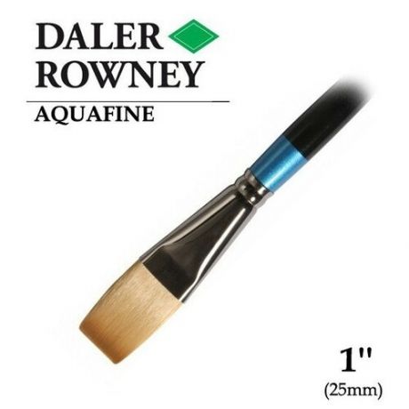 Кисть Daler Rowney Кисть синтетика плоская удлиненная 1" (2.5см) короткая ручка AQUAFINE Daler-Rowney