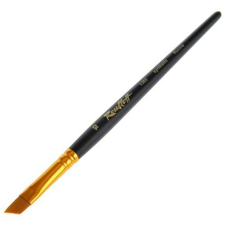 Кисть Roubloff Кисть синтетика (жесткая) скошенная укороч. №10 ROUBLOFF 1365, короткая черная ручка