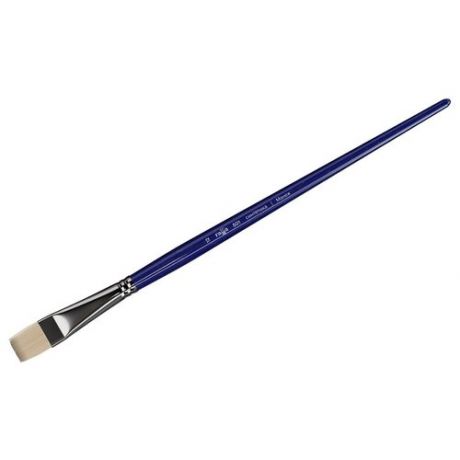 Кисть ГАММА Манеж синтетика №12, плоская, длинная ручка синий