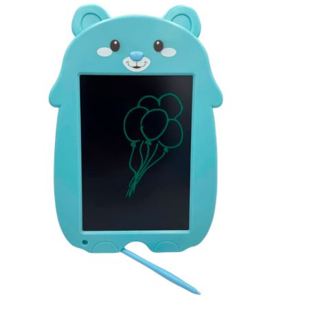 Интерактивный Детский планшет для рисования стилусом Медвежонок Blue Light / графический планшет для рисования диагональ 8,5 дюймов