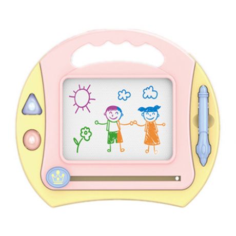 Доска для рисования детская многоразовая цветная / игрушка - планшет розовый, 33х25 см