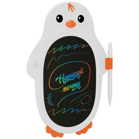 Детский графический планшет "Нарисуй мечту" с ЖК дисплеем 8,5" дюймов для рисования пингвин (Белый)
