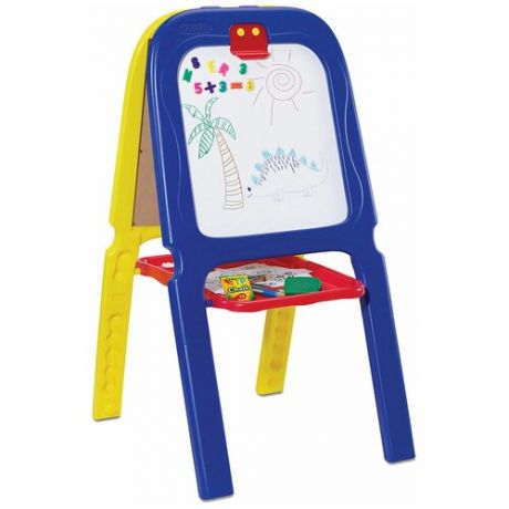 Мольберт детский Crayola двухсторонний, с буквами и цифрами (5047) желтый/синий