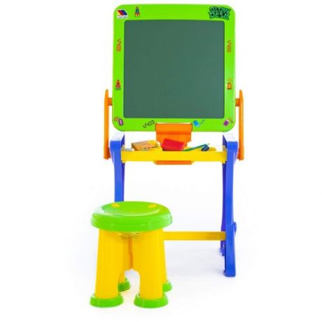 Доска для рисования детская Molto "Играй и учись" со стульчиком (35028) синий/зеленый