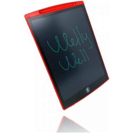 WellyWell Графический планшет для рисования с LCD экраном 12" , красный