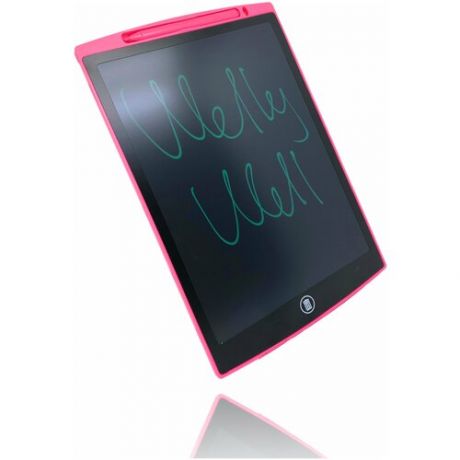 WellyWell Графический планшет для рисования с LCD экраном 12" , розовый