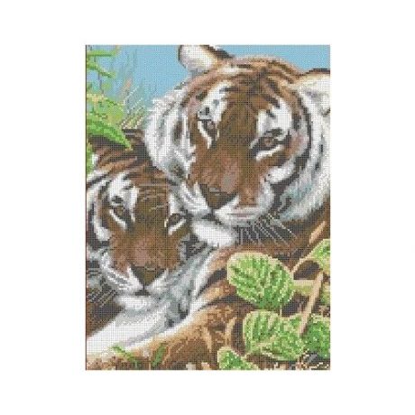Тигры Рисунок на ткани 27,2х36,1 Каролинка ТКБЖ 3018