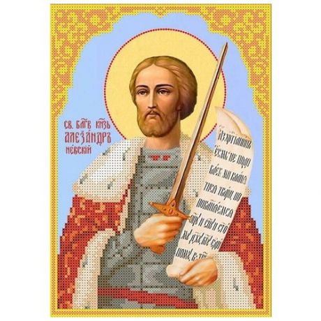 Святой Александр Невский Рисунок на ткани 19х25,7 Каролинка ткби 4037