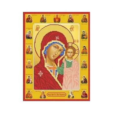 Богородица Многообразная Рисунок на ткани 26,5х34,5 Каролинка ткби 3017