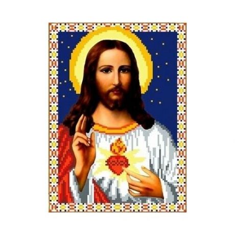 Святое Сердце Иисуса Рисунок на ткани 18х25 Каролинка ткби 4032