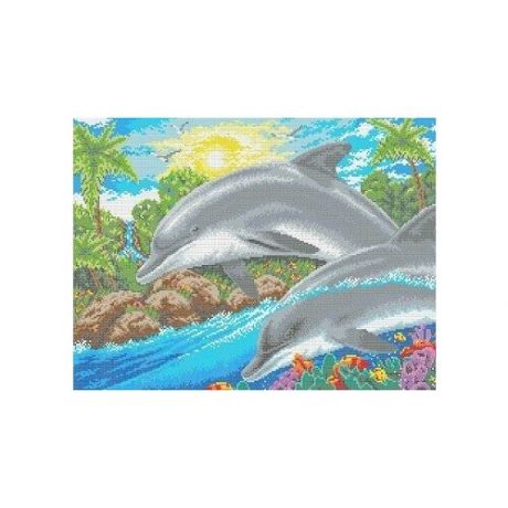 Дельфин Рисунок на канве 31х45,4 Каролинка КК 204