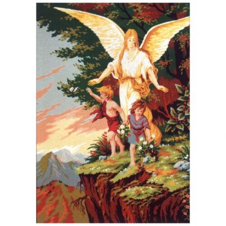 Канва жесткая с рисунком Ангел - Хранитель