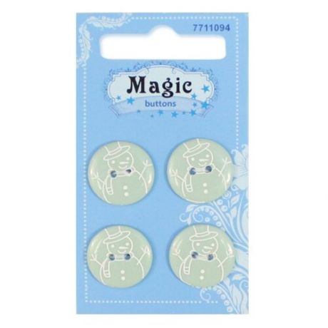 Набор пуговиц Magic Buttons Снеговик Bbl7c83-28l 15 мм, 4 шт. серый