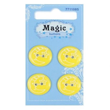 Набор пуговиц Magic Buttons Месяц Bbl7c76-28l 15 мм, 4 шт. желтый