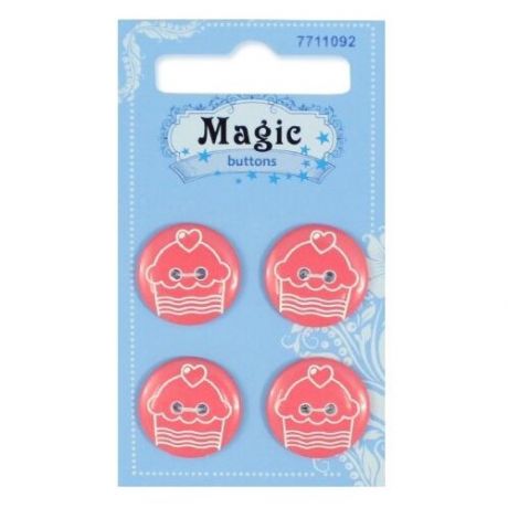 Набор пуговиц Magic Buttons Пирожное BBL7C81-28L 18 мм, 4 шт. розовый