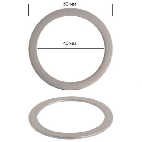 Кольцо металл TBY-2C1071.2 50мм (внутр. 40мм) цв. никель уп. 10шт