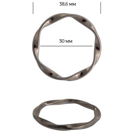 Кольцо металл TBY-1A1185.2 38,6мм (внутр. 30мм) цв. никель уп. 10шт