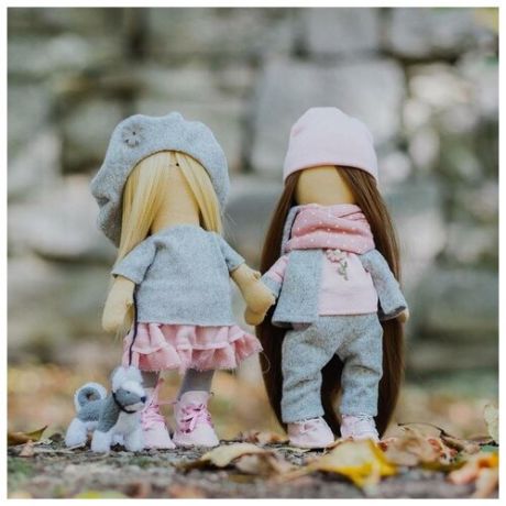 Интерьерные куклы «Подружки Вики и Ники- на прогулку» набор для шитья, 15,6 × 22.4 × 5.2 см 47167