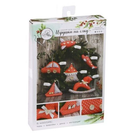 Игрушки на ёлку «Детские», набор для шитья, 10,7 × 16,3 × 2,5 см Арт Узор Красный Китай