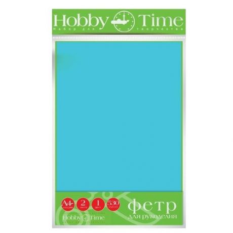 Фетр Hobby Time 4ММ, 530 Г/М. КВ Ф. А4, 19.5х28.8СМ, 2 листа ( синий )