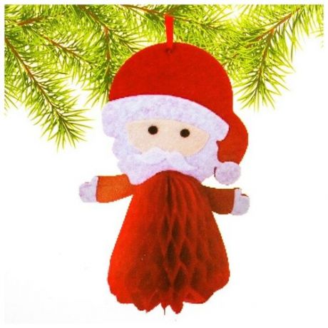 Набор для создания подвесной ёлочной игрушки из фетра и бумаги гофре «Дед Мороз
